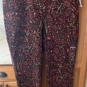 Gloria Vanderbilt Women's Straight Leg Jeans - coffee roast botanical in size 18